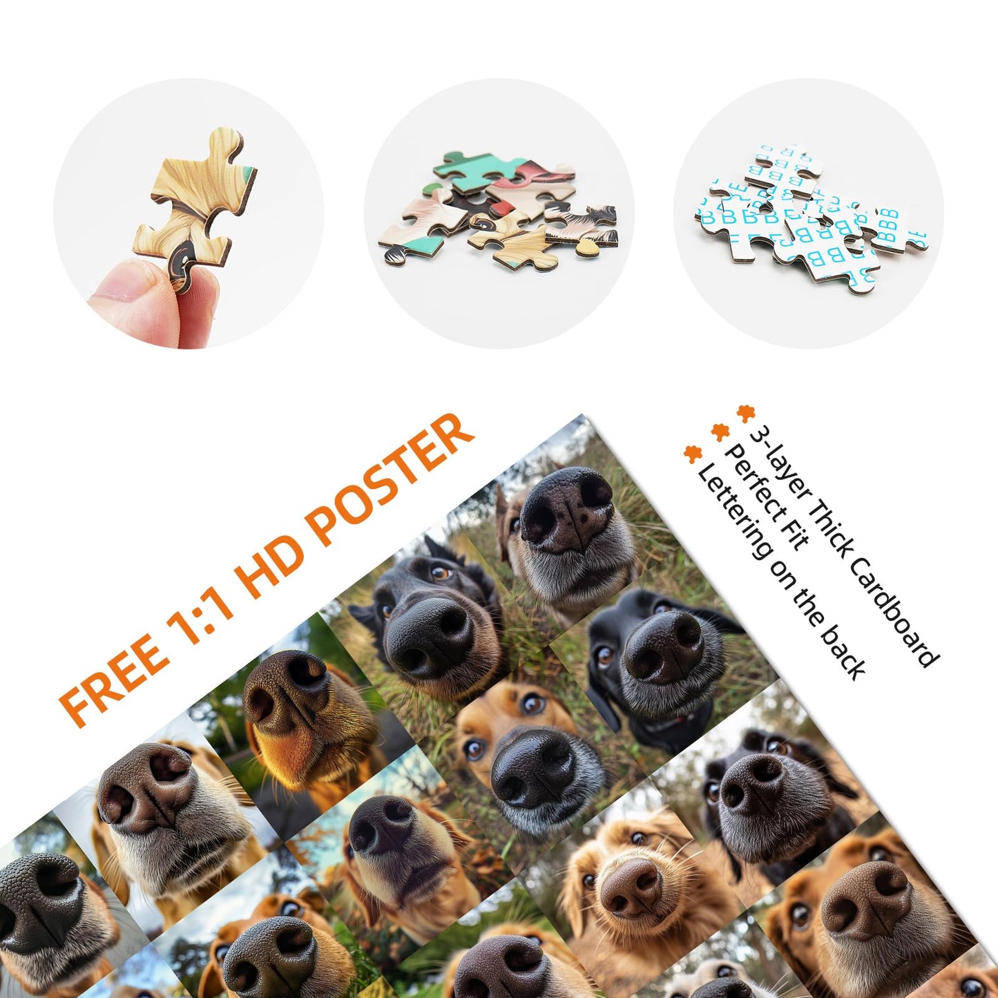 1000 Pieces Jigsaw Puzzles For Adults - Dog Snouts Delight - Unique Dog Puzzle For Family Fun - Challenging Puzzle Perfect For G
