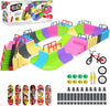 Momsiv Finger Skateboard Park Kit, 57Pcs Finger Skateboard Park Set With 6 Finger Skateboards For Kids 31 Ramps And 1*Bicycles, Large Finger Skateboard Park Training Gift Toy For Ages 6+