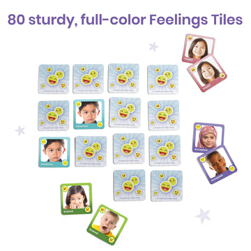 hand2mind Emotion Cards Memory Match Game, Medium Size, Paper, Multiple Colors, Model 95427 for Kids' Social Emotional Learning