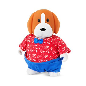 Li'l Woodzeez Houndsley Beagle Family – Set of 4 Collectible Posable Figures with Storybook – Gift Toy for Kids Age 3+