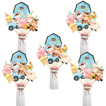 Farm Animal Centerpiece Sticks Farm Themed Birthday Party Supplies Animal Table Toppers for Boy Baby Shower 1st 2nd Barnyard Bir