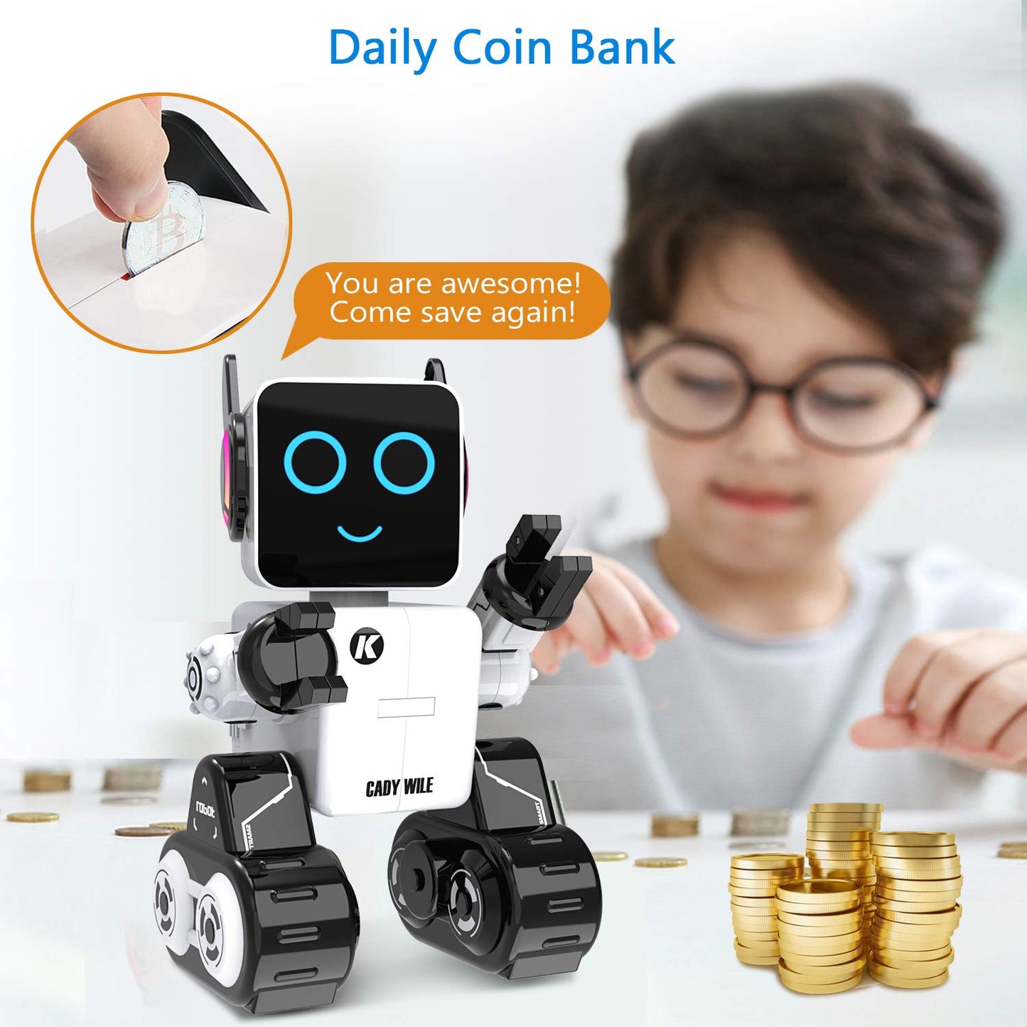 Zechuan Robot Toy For Kids, Remote Control And Intelligent Programming Rc Robot, Suitable For Kids And Over To Music, Dancing, T