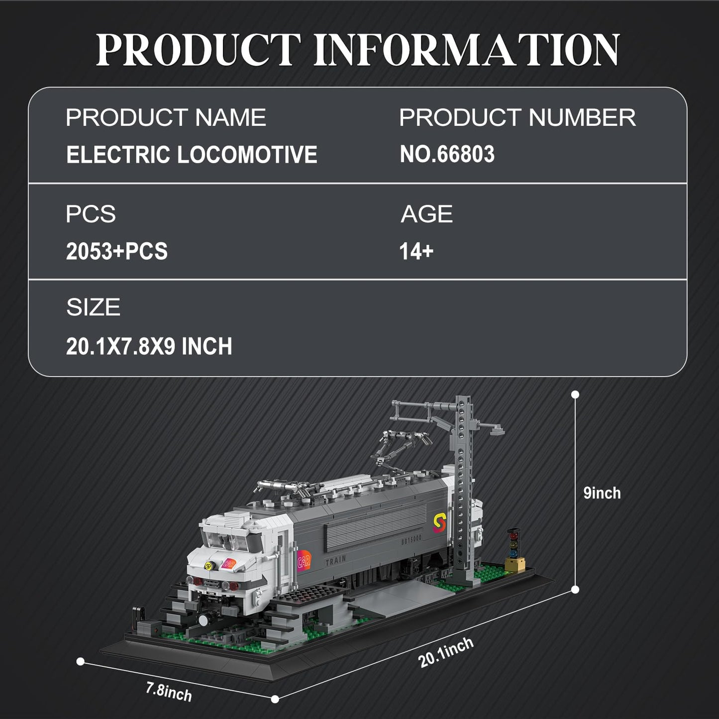 Reobrix BR15000 Train Building Block Set 66803 Collectible Electric Locomotive Display Creative Model for Train Fans Gift for mature-themeds Boys 14+(2053PCS)