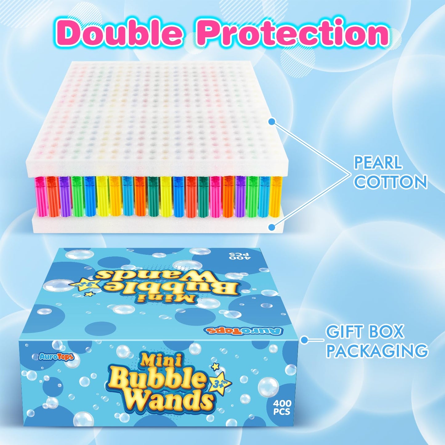 400 Pcs Mini Bubble Wands,Bubble Party Favors Assortment Toys For Kids,Themed Birthday, Halloween, Goodie Bags, Carnival Prizes,