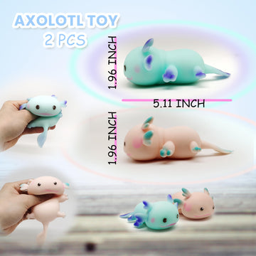 Ztatu Axolotl Squishy Animal Toys Stress Balls For Adults (2Pcs) Axolotl Squishy Fidget Toys, Sensory Toys For Kids, Party Favor
