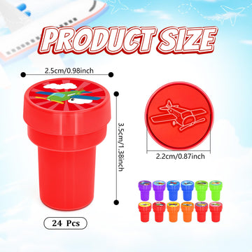 Cinrobiye 24 Pcs Airplane Stampers for Boys Girls, Aviation Party Supplies Favors, Classroom Rewards, Carnival Prizes, Goody Bag