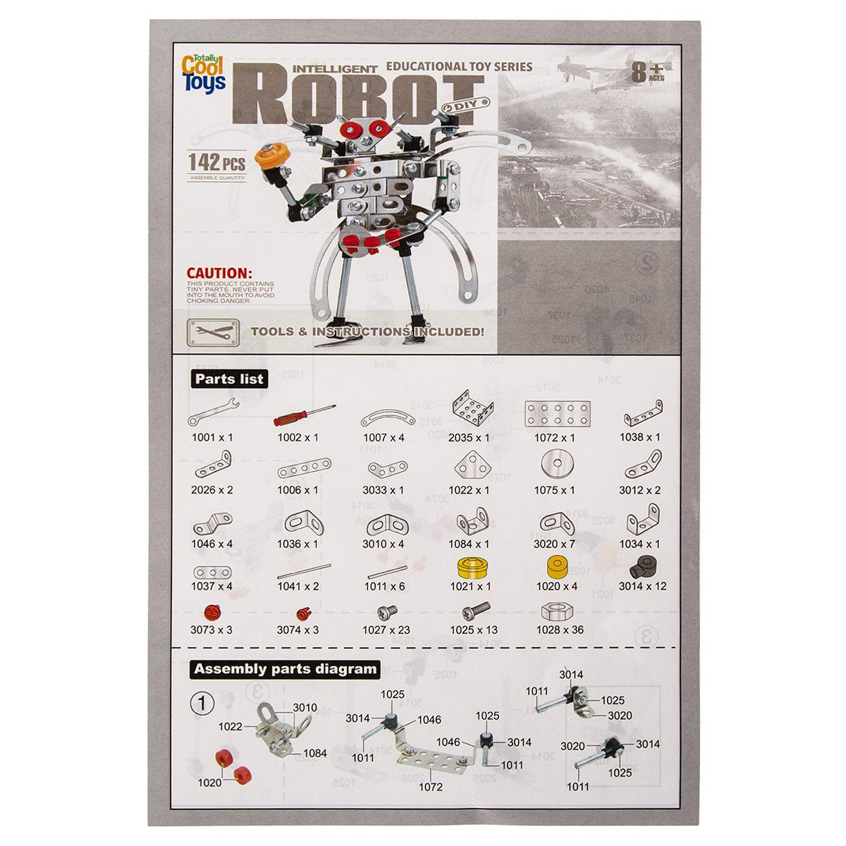 Totally Cool Toys Educational Toy Series Intelligent Robot Diy Kit (142 Pieces)