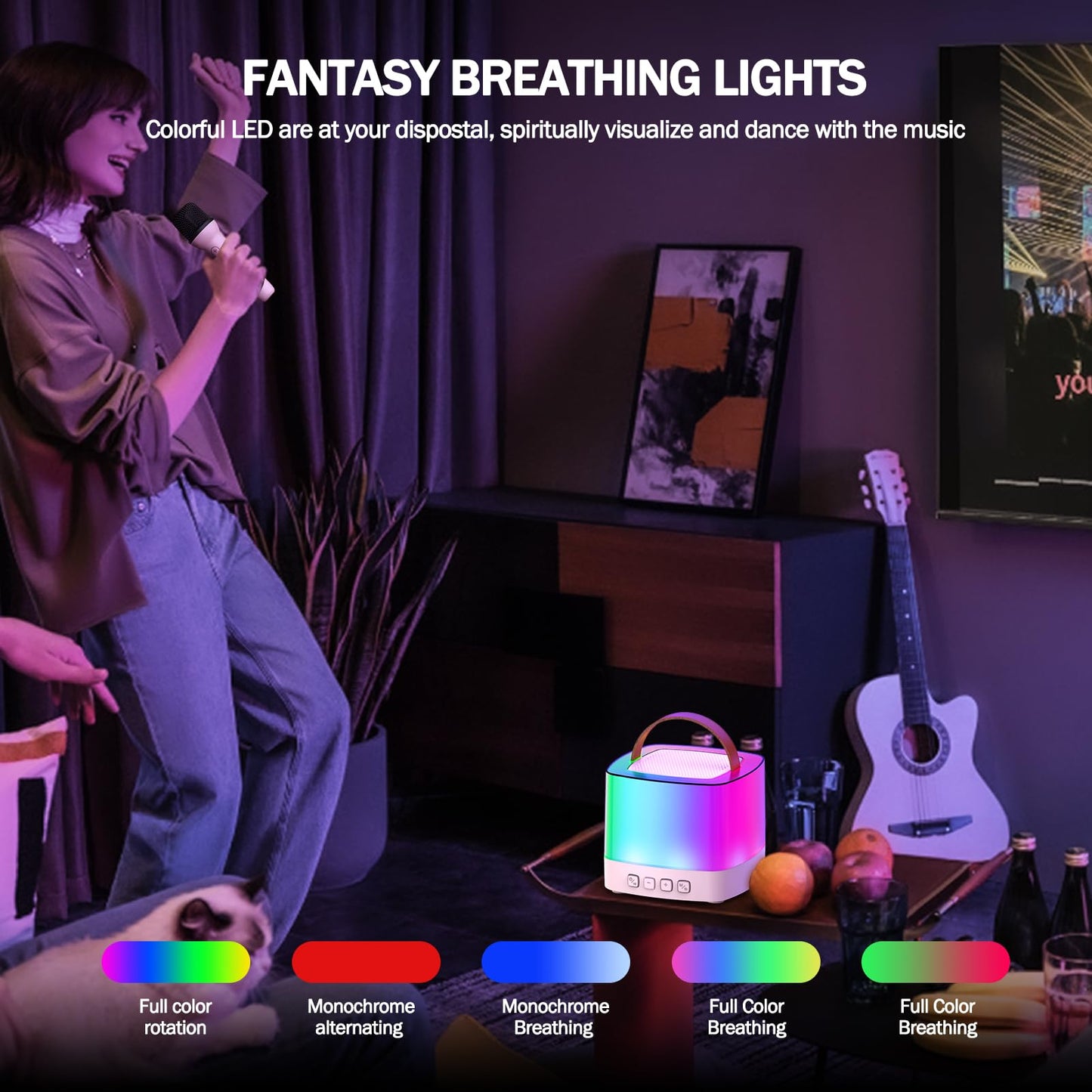Mini Karaoke Machine For Kids, Christmas Birthday Gifts For Girls Boys Toy 4, 5, 6, 7, 8, 9, 10, 12+, Portable Bluetooth Speaker