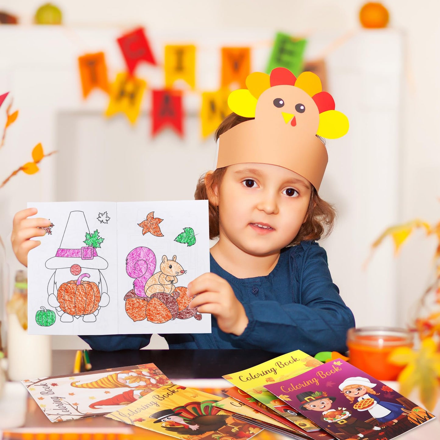 Ben Louis 24 Fall Mini Coloring Books With 24 Crayons Fall Harvest Party Favors Bulk For Kids Autumn Leaf Pumpkin Birthday Thank