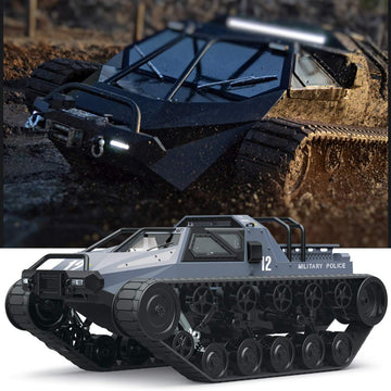 Mostop Remote Control Tank 1/12 Scale High Speed RC Tank 4WD Offroad RC Car 2.4Ghz Remote Control Crawler Drift Tank Army Truck