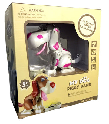 My Dog Piggy Bank - Robotic Coin Munching Toy Money Box - Pink