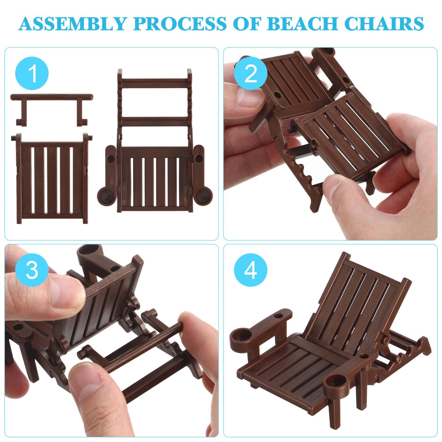 Homoyoyo Miniature Swimming Pool, 5Pc Beach Dollhouse Swimming Pool Umbrella Palm Chair Ring For Diy Plant Pool, Playhouse