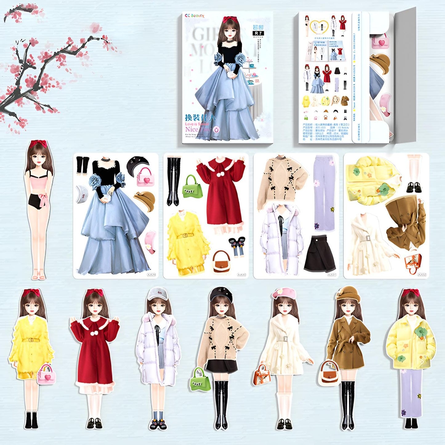 Beatifulog Magnetic Dress Up Paper Dolls For Girls Ages 4-7,Pretty Princess Game Paper Dolls Dress Up Toys For Nurturing Creativ