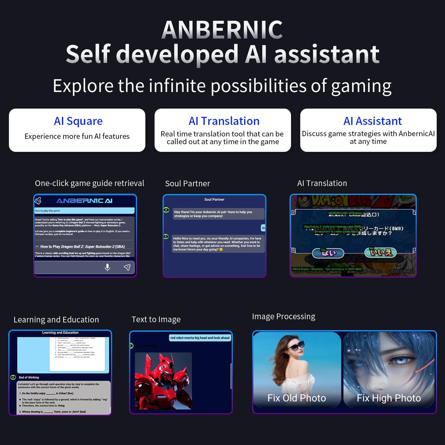ANBERNIC RG477M Retro Handheld Game Console Aluminum Alloy CNC Android 14 System 4.7 Inch LTPS in-Cell Screen Dimensity 8300 Processor Support WiFi 6E Bluetooth 5.3 NO Game Card(Brozen)