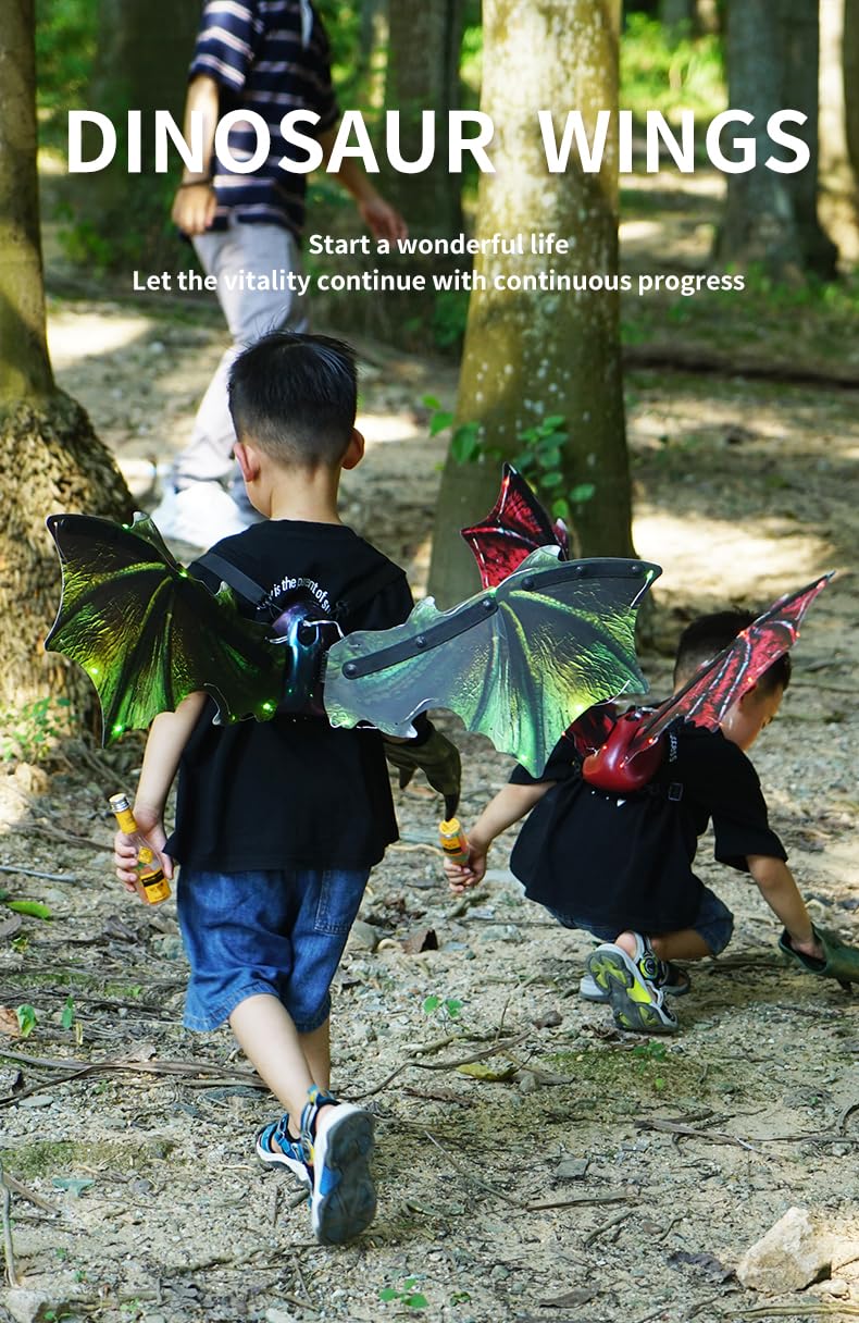 Athleria Electric Dragon Wings, Kids Dinosaur Costume Wings With Led Light & Music, Halloween Dino Dress-Up Costumes, Dinosaur T