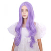 DUDUWIG Child Lavender Purple Wig Kids Long Light Purple Middle Part Wig Long Wavy Curly Wigs for Girls Heat Resistant Synthetic