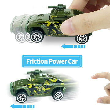6 Pack Diecast Military Vehicles Truck Set, 1:64 Scale Army Vehicles Kids Toy Cars With Trucks, Tank, Panzer, Anti-Air Vehicle,