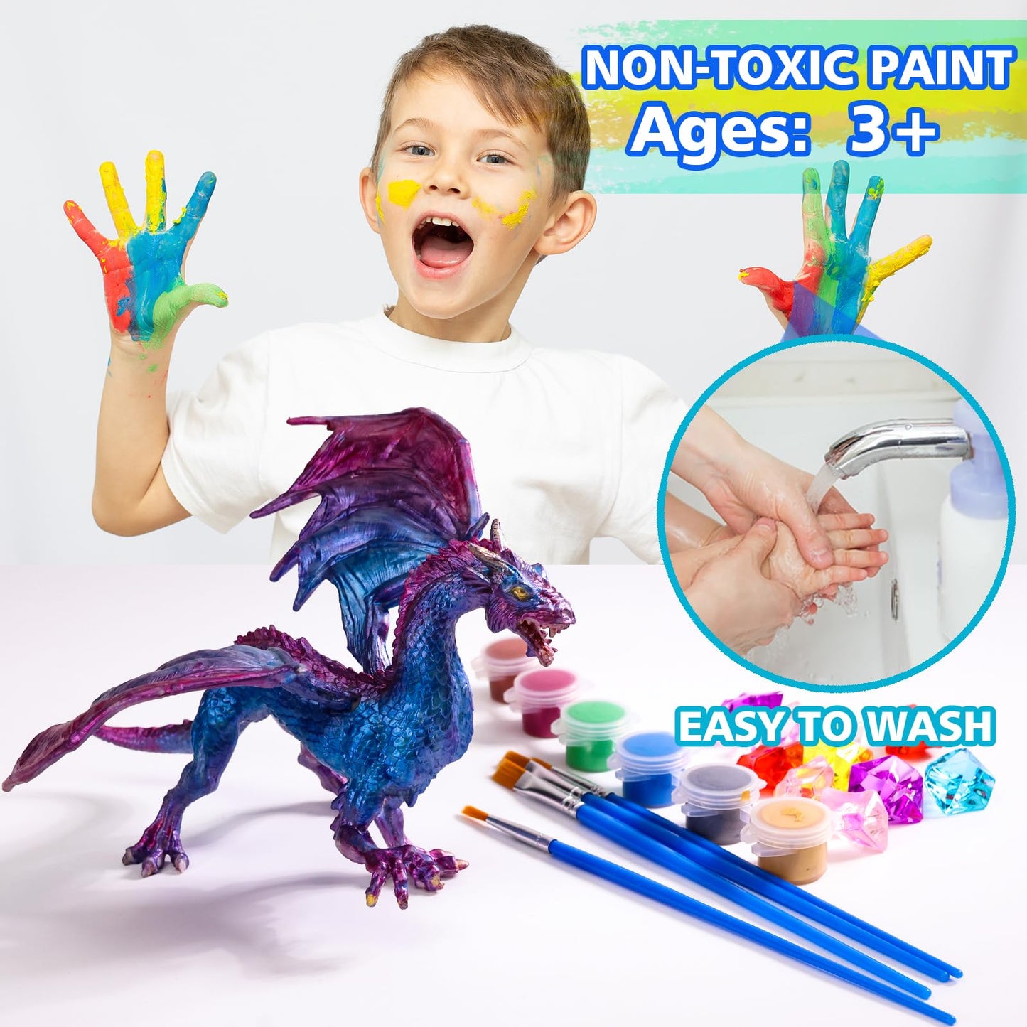 Solday Dragon Toys Painting Kits For Kids Arts And Crafts Ages 3 6 5 7 9 12 Boys Girls To Make Your Own Paintable Figurines Meta