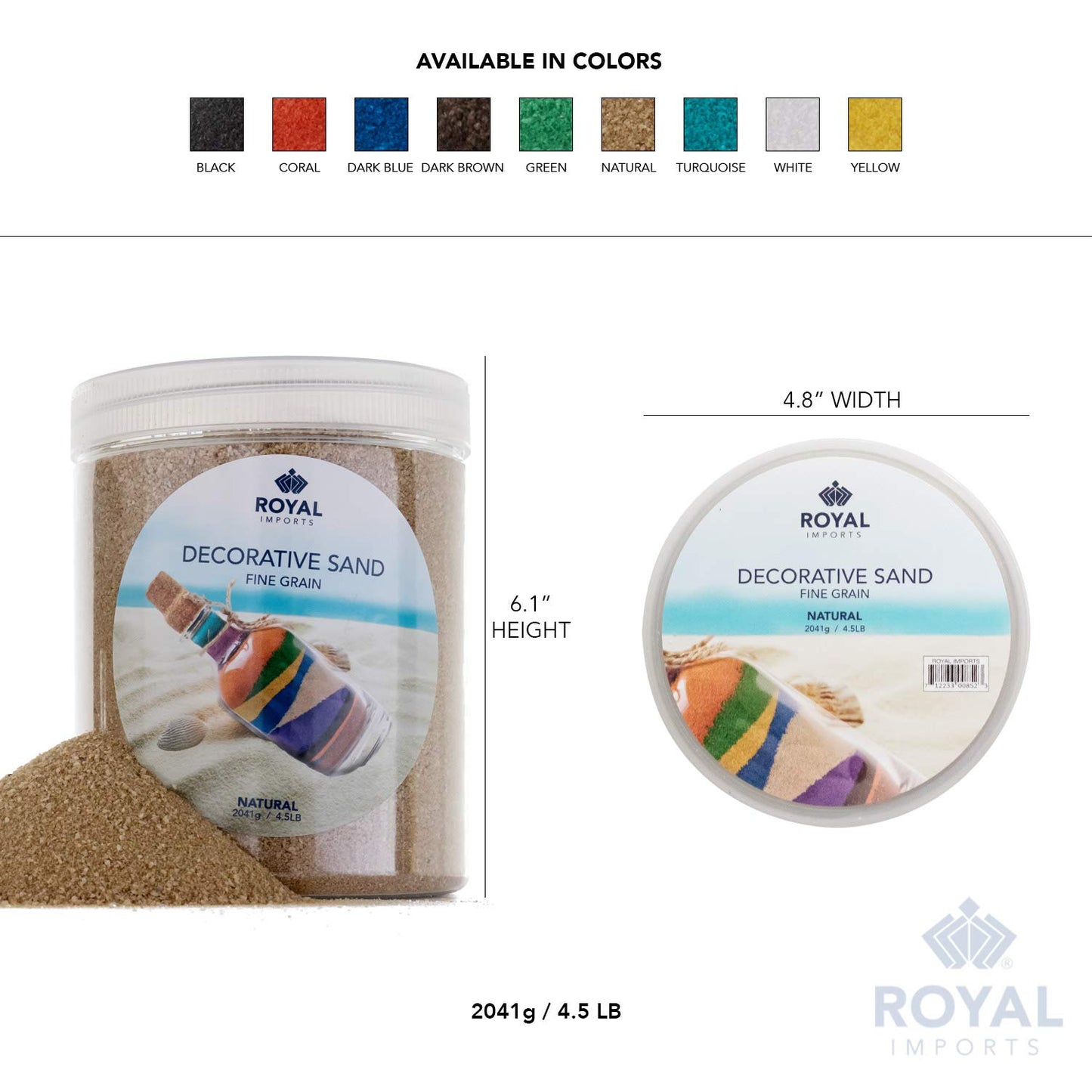 Royal Imports Decorative Beach Sand For Vase Filler, Wedding, Home Decor, Arts & Crafts, Fire Pit, Fireplace, Pet Tank Habitat -