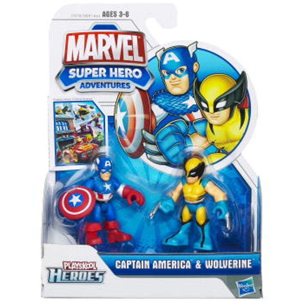 Super Hero Adventure Marvel Captain America & Wolverine Toy Figure