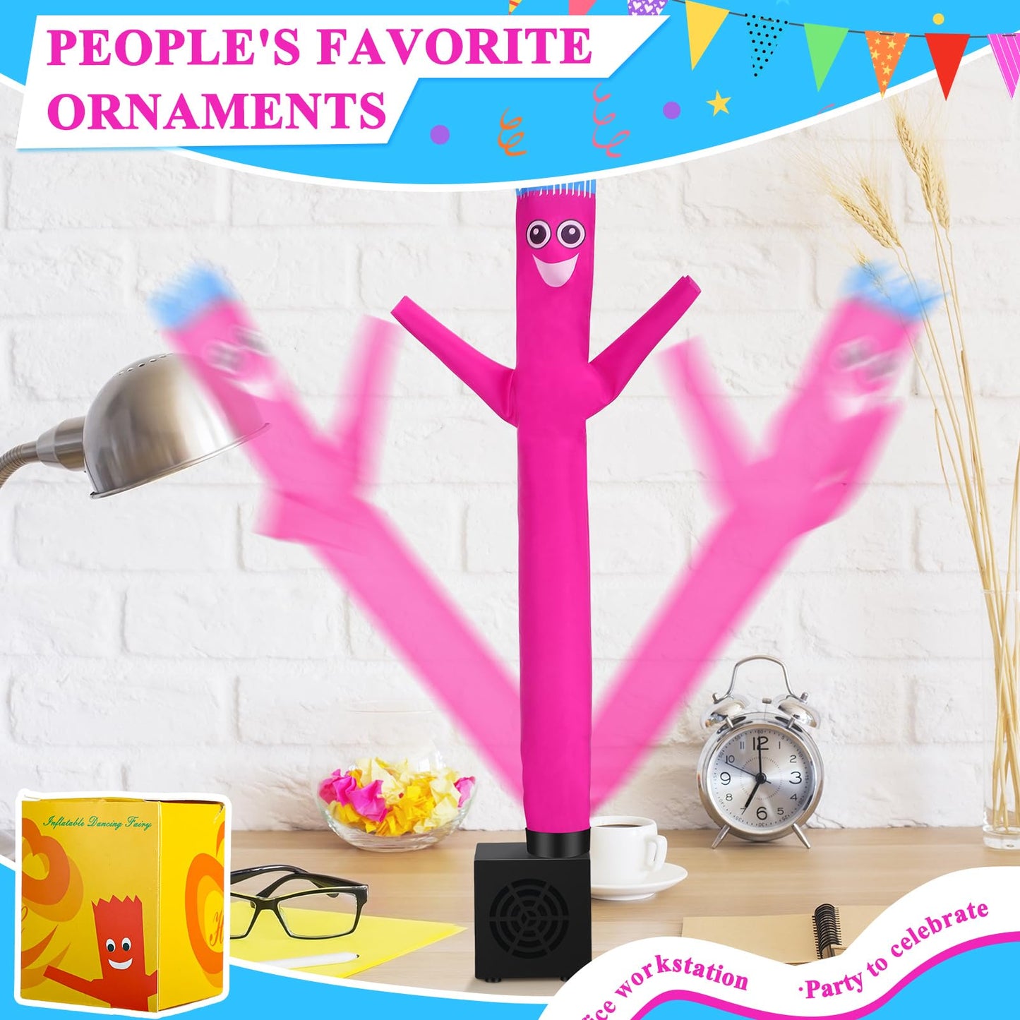 Poen Easter Basket Stuffers Easter Gift For Kids Wacky Waving Inflatable Tube Guy Mini Inflatable Tube Man With Blower Desktop O