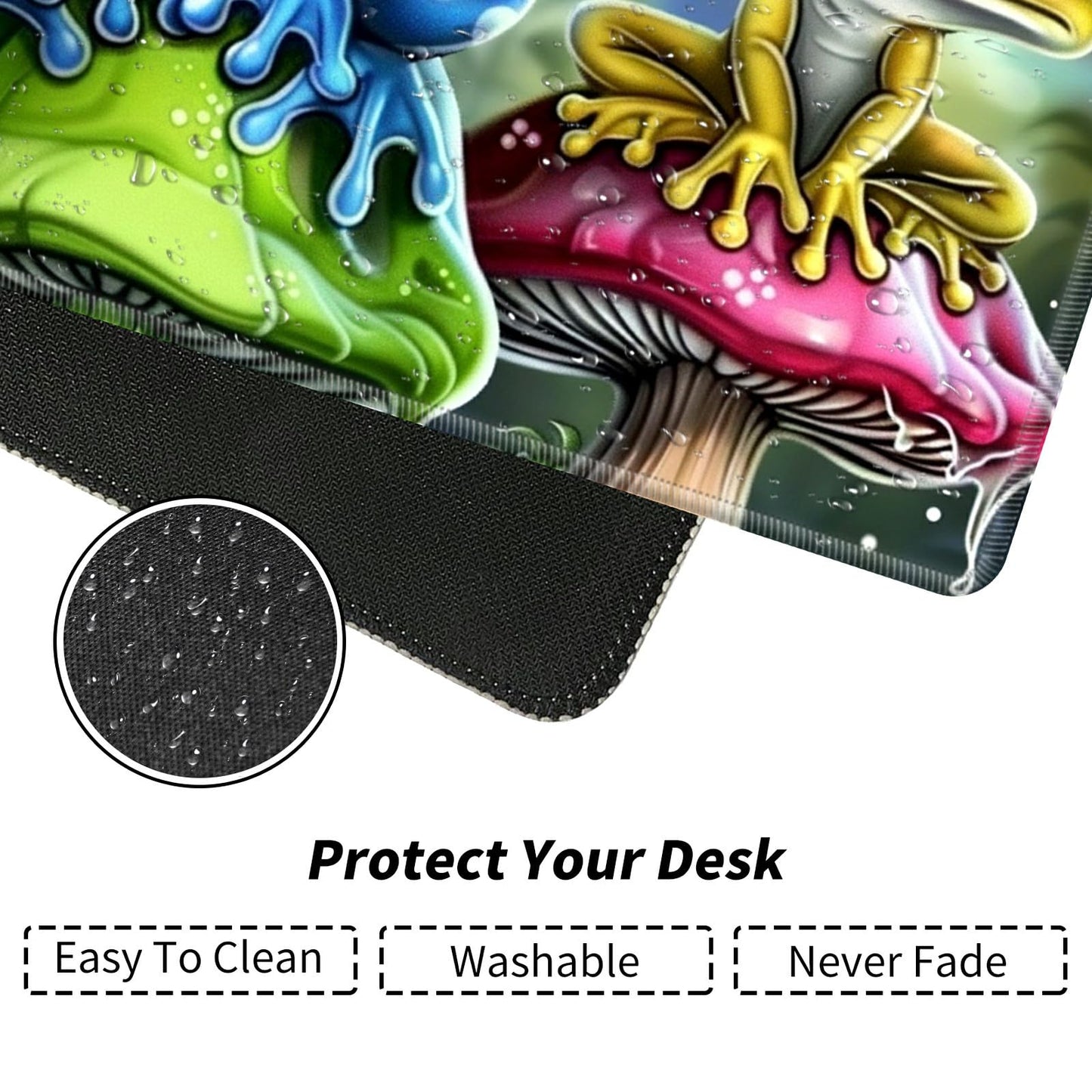 Bfdhgqzc Cute Frogs Mushrooms For Mtg & Tcg Playmat Mouse Pad, 24'''' X 14'''' Game Mat For Mtg/Rpg/Ccg Trading Card Game Playma
