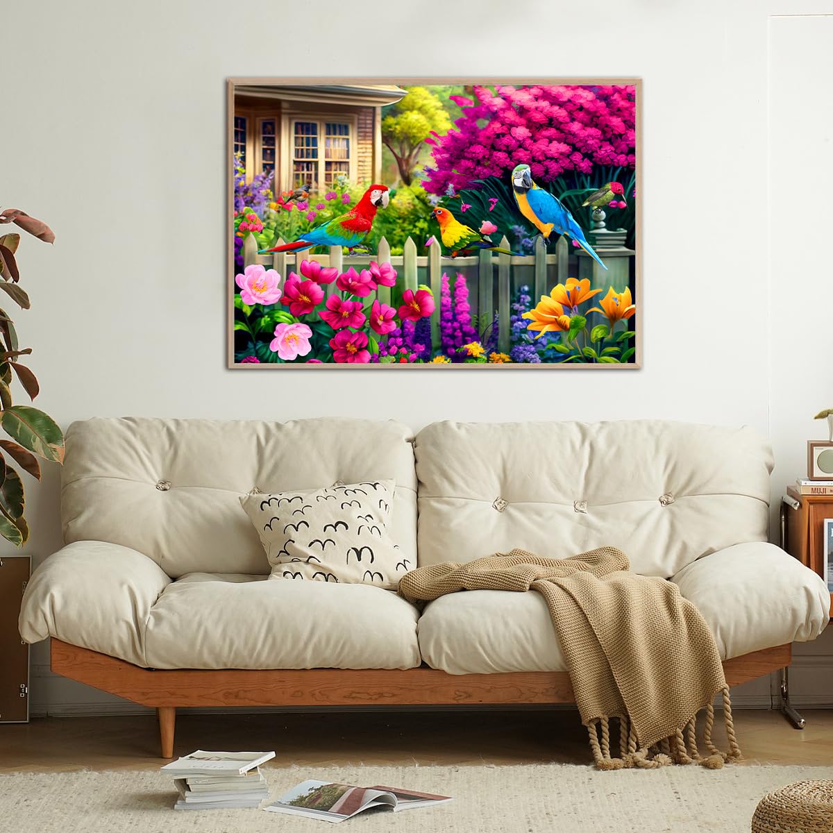 500 Piece Jigsaw Puzzle For Adults -Flowers & Birds Jigsaw Puzzles 500 Pieces Puzzles For Adults-Finished Size 19.3' X 13.7'