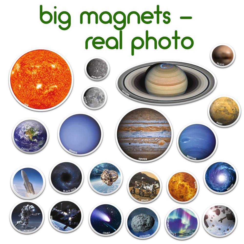 Magdum Solar System For Kids - Fridge Magnets For Toddlers - Planets For Kids Solar System Toys - 22 Magnetic Planet Kids Magnets - Refrigerator Magnets For Kids Magnetic Toys Toddler Toys Baby Toys