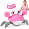 Hirger Crawling Crab Baby Toy - Pink Dancing Crab for Infants 3-36 Months, Tummy Time & Music Gift, Model KL-01, ABS Material