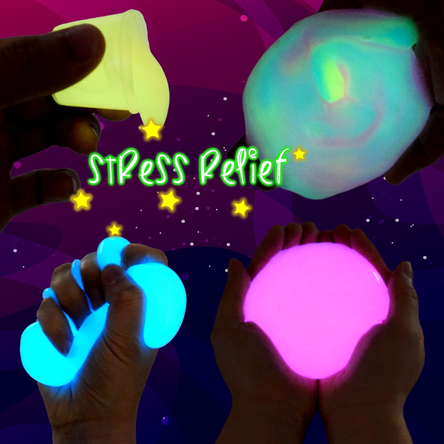 12 Pack Galaxy Slime Kit Glow In The Dark Galaxy Slime Set, Slime Party Favors For Girls Boys, Diy Putty Slime Stress Relief Toy For Goodie Bags Stuffers Christmas Easter Toys