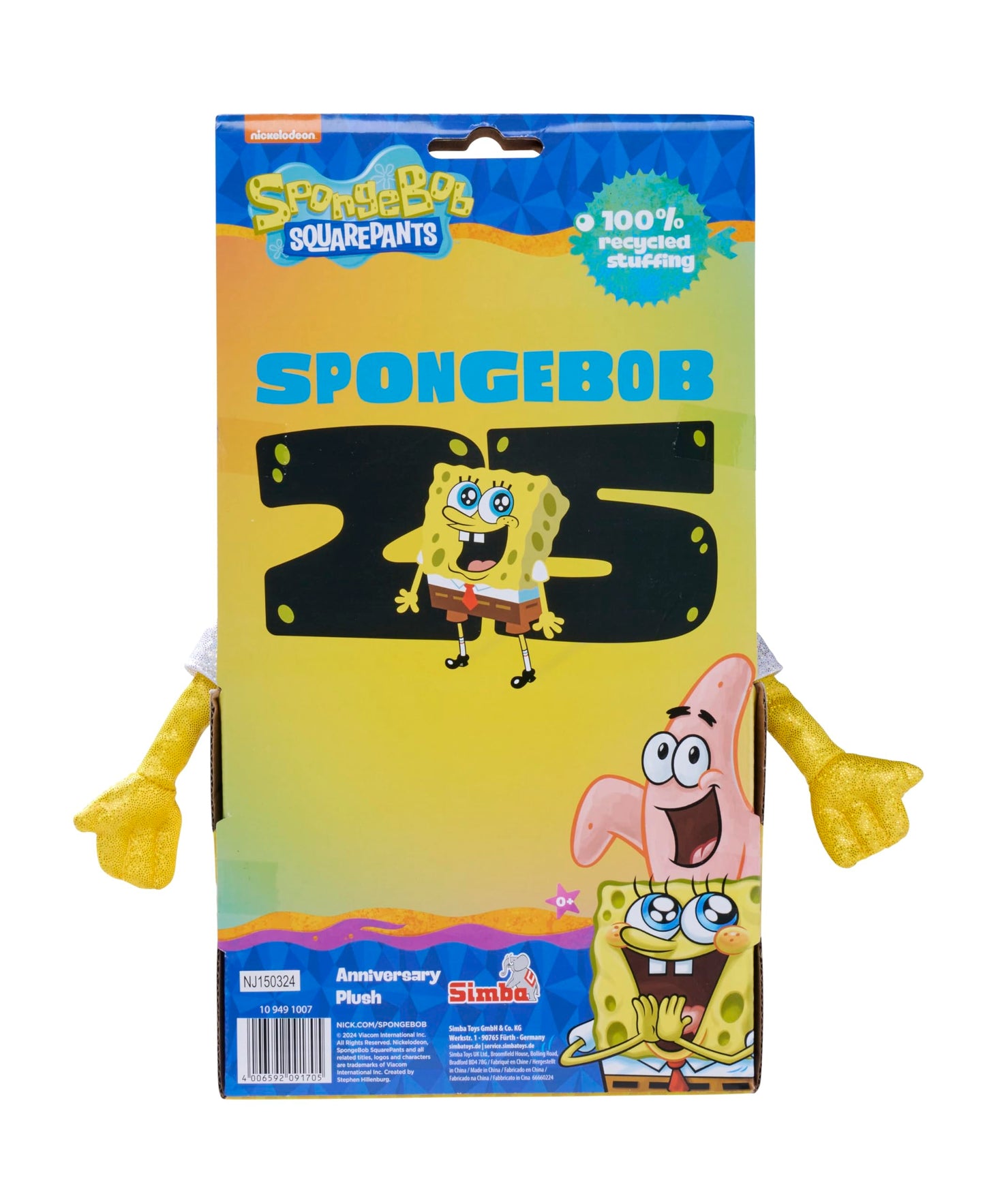 Simba Toys Spongebob 25Th Anniversary Plush - Glittering 12In Collectible Plush - Sparkling, Super Soft, Limited Edition, Cuddly