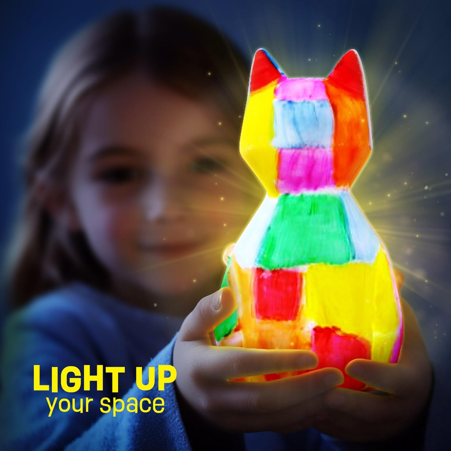 Laoese Paint Your Own Cat Lamp Kit, Art Supplies Arts & Crafts Kit, Painting Kit For Kids 6-12, Arts And Crafts For Kids Ages 8-
