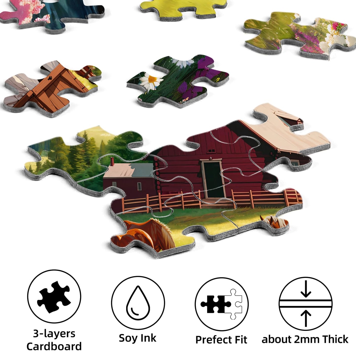 Sutinban 1000 Piece Puzzle for mature-themeds Snow Mountain Pastoral Jigsaw Puzzle 1000 Pieces Serene and Simple Lifestyle Jigsaw Puzzles Great Gift for Puzzle Lovers 27.5 ' 'X19.7 ' '