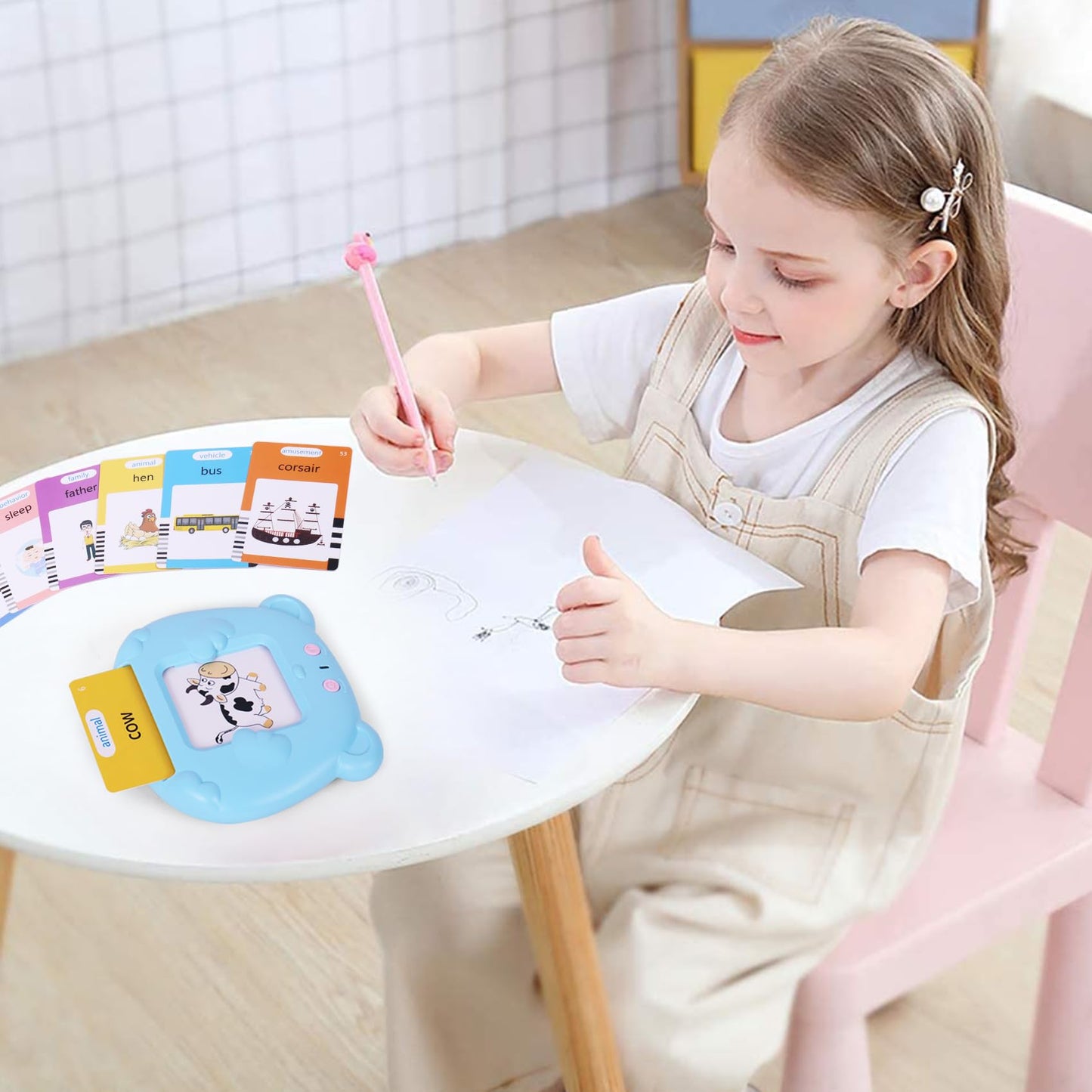Talking Flash Cards Toddler Toys Pocket Speech For Toddlers 1-3, Talking Learning Flash Cards Educational Toys Sensory Toys Gift For Boys And Girls (510 Sight Words-Bear Blue)