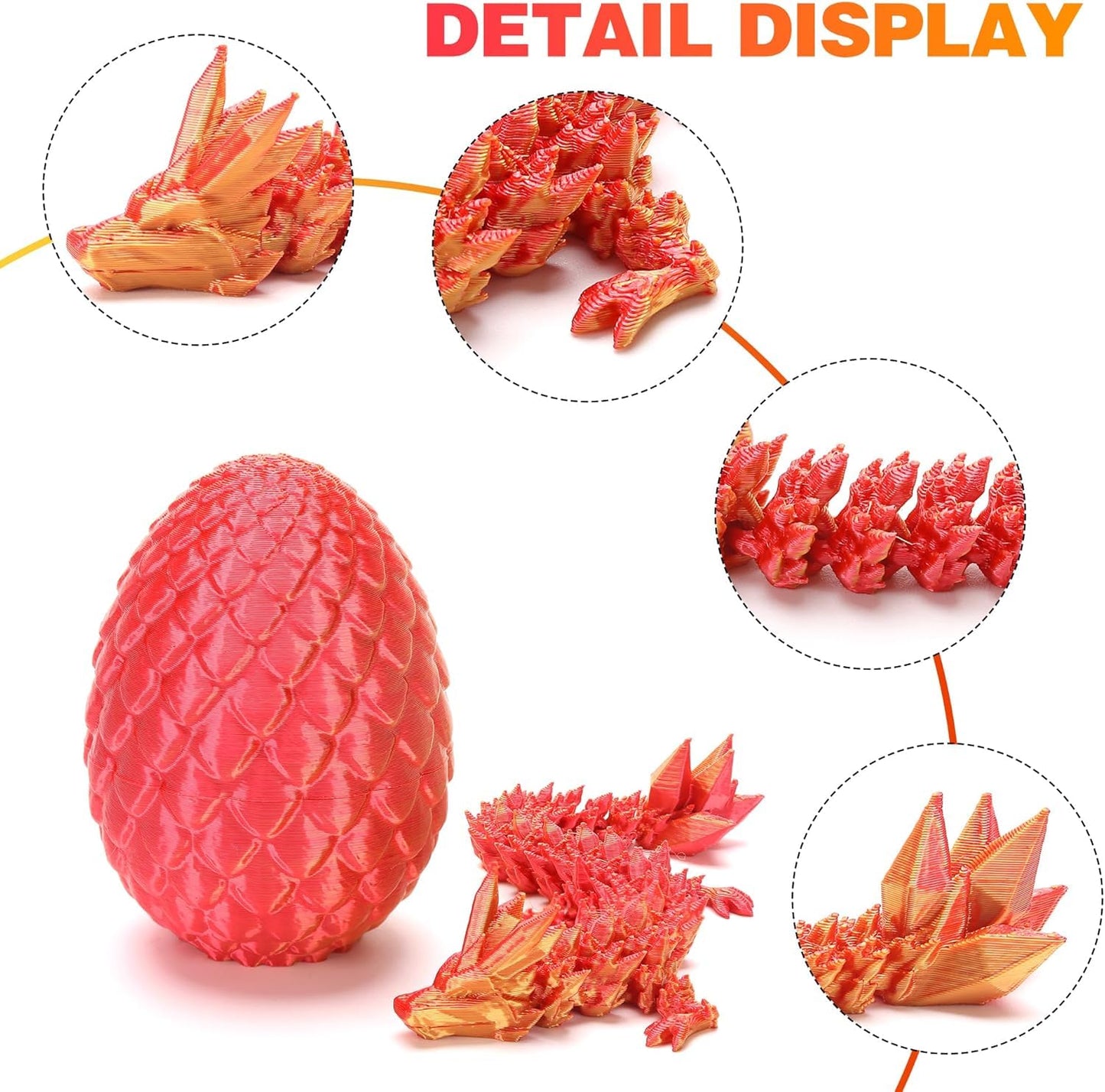 Easter Basket Stufers, 6 Pcs Mini 3D Printed Dragon Eggs With Crystal Dragon Inside, Easter Egg Fillers Easter Gifts For For Chr