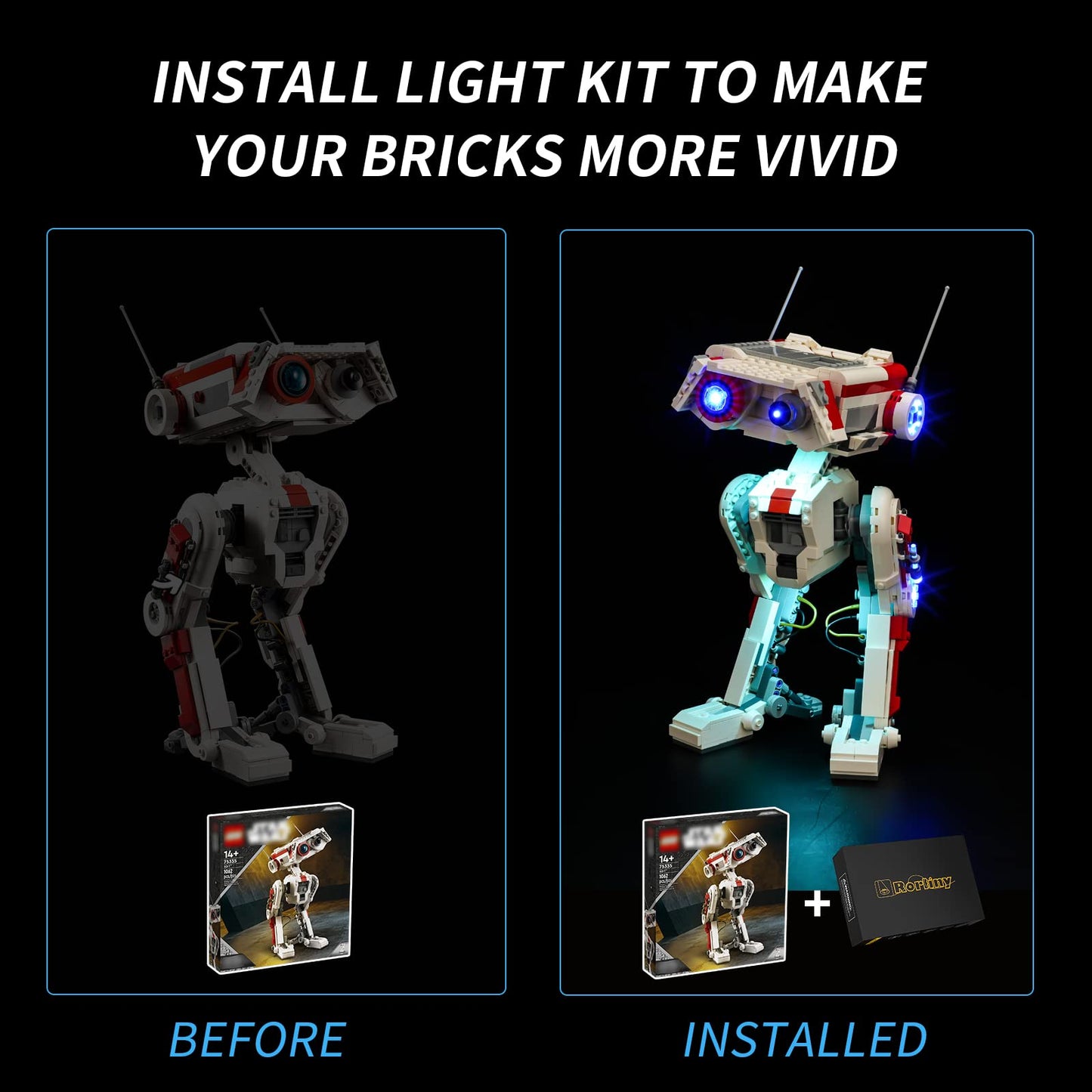 Rorliny Led Light Kit For Lego Star Wars Bd-1 75335 Toy Building Set, Lighting Set Compatible With Lego 75335-Upgraded Version (