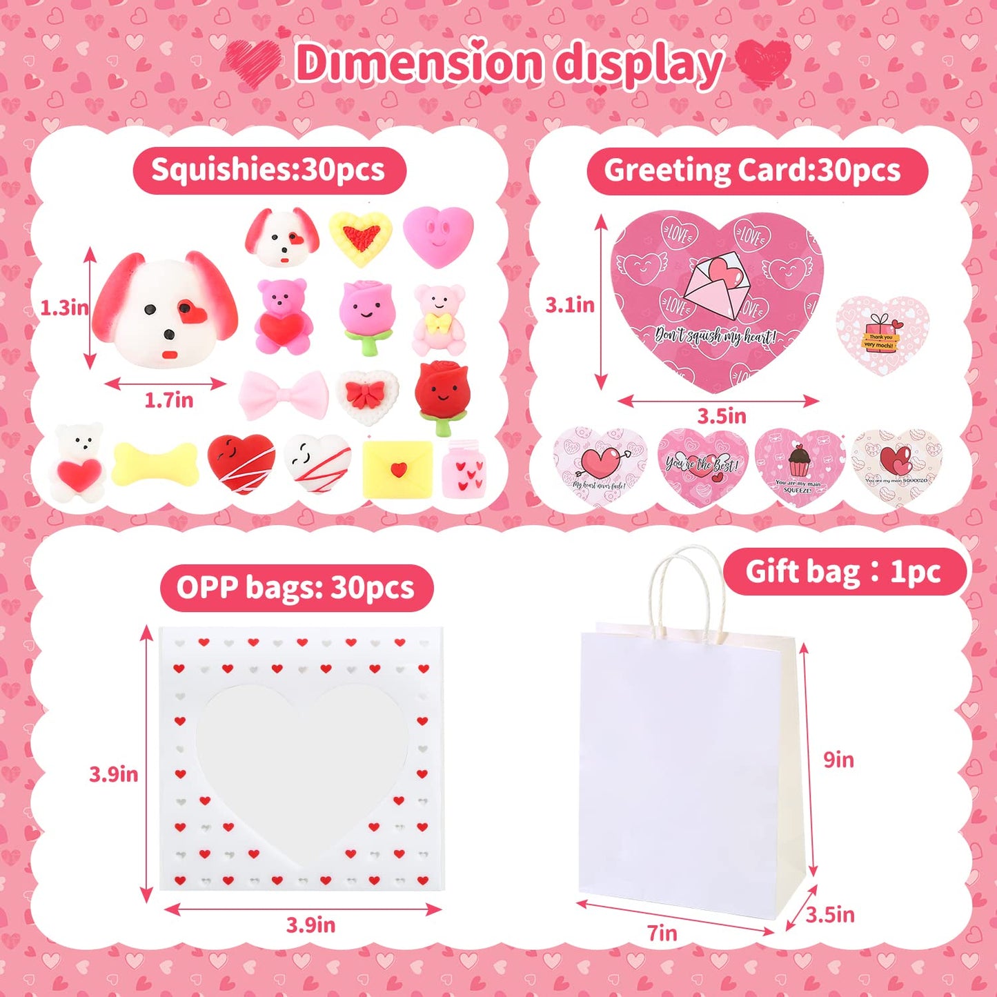 30Pack Valentines Cards For Kids With Mochi Squishy Toys, Squishy Squeeze Toy Bulk Valentines Day Gifts For Kids Classroom Exchange Small Toys For Kids Prizes Party Favors Goodie Bags Stuffers