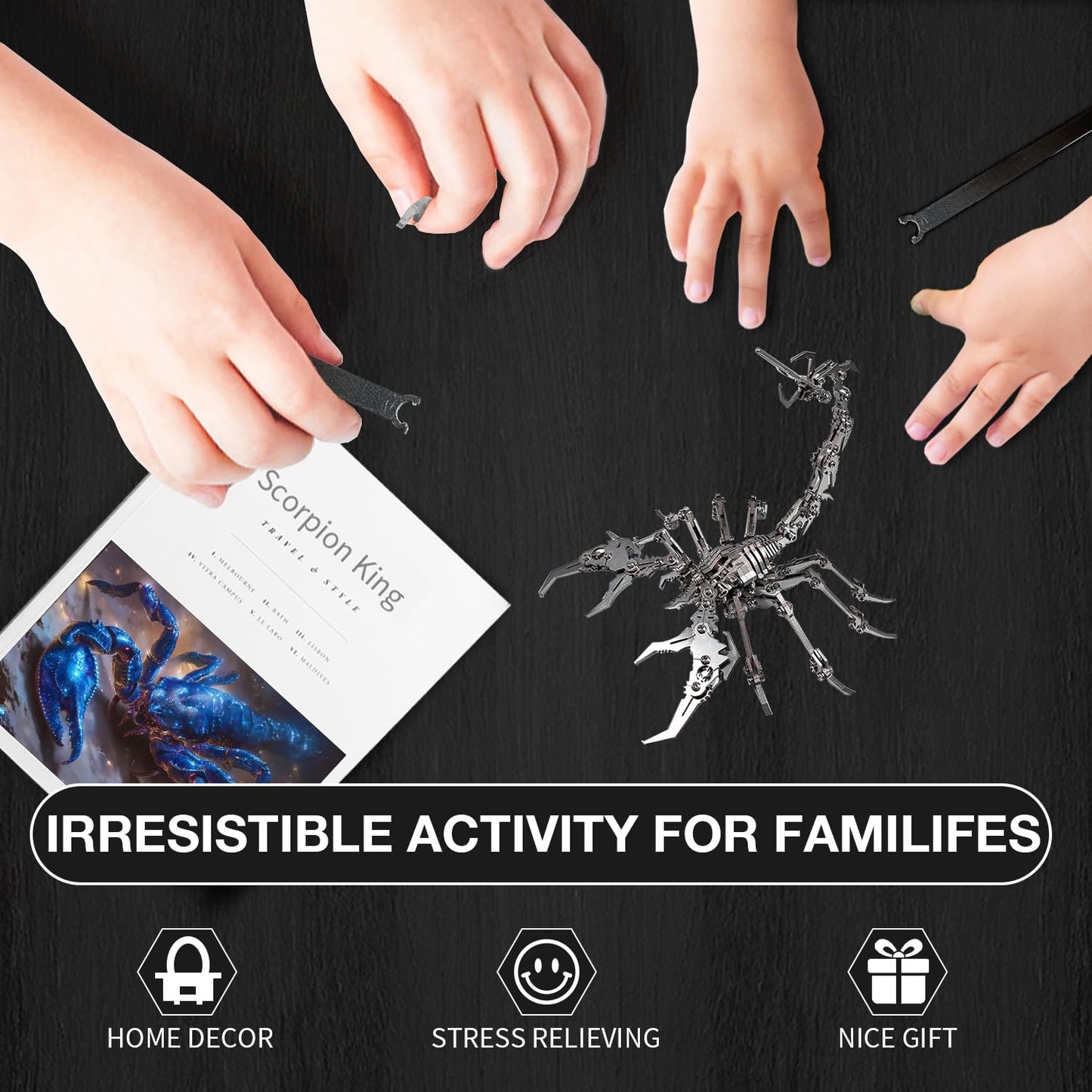 Oworld 3D Metal Model Kits, Mechanical 3D Metal Puzzles For Adults, Steel Warcraft Collection Diy Animal Brain Teasers Simple 3D