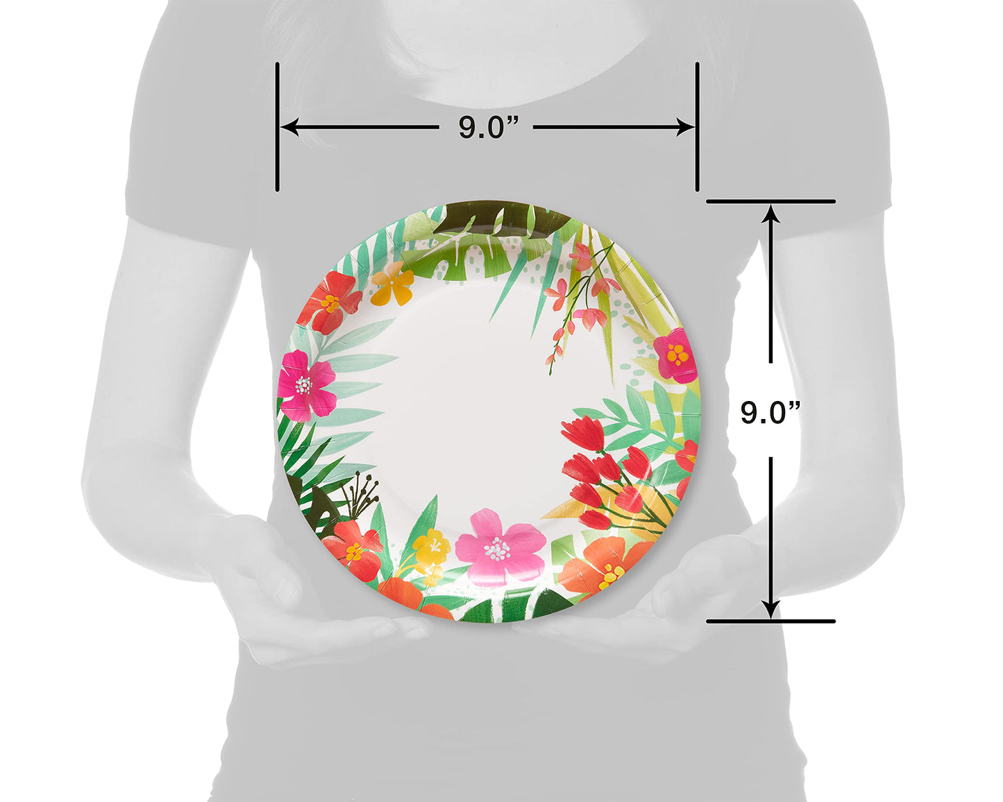 American Greetings Tropical Luau Party Supplies, Dinner Plates (36-Count)