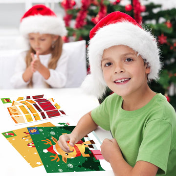 Tbeej 2Pcs Christmass Day Crafts For Kids Ages 4-8 Sticker Paint Books Gift Party Create 20 Pictures(Sticker Sheets Are Separate