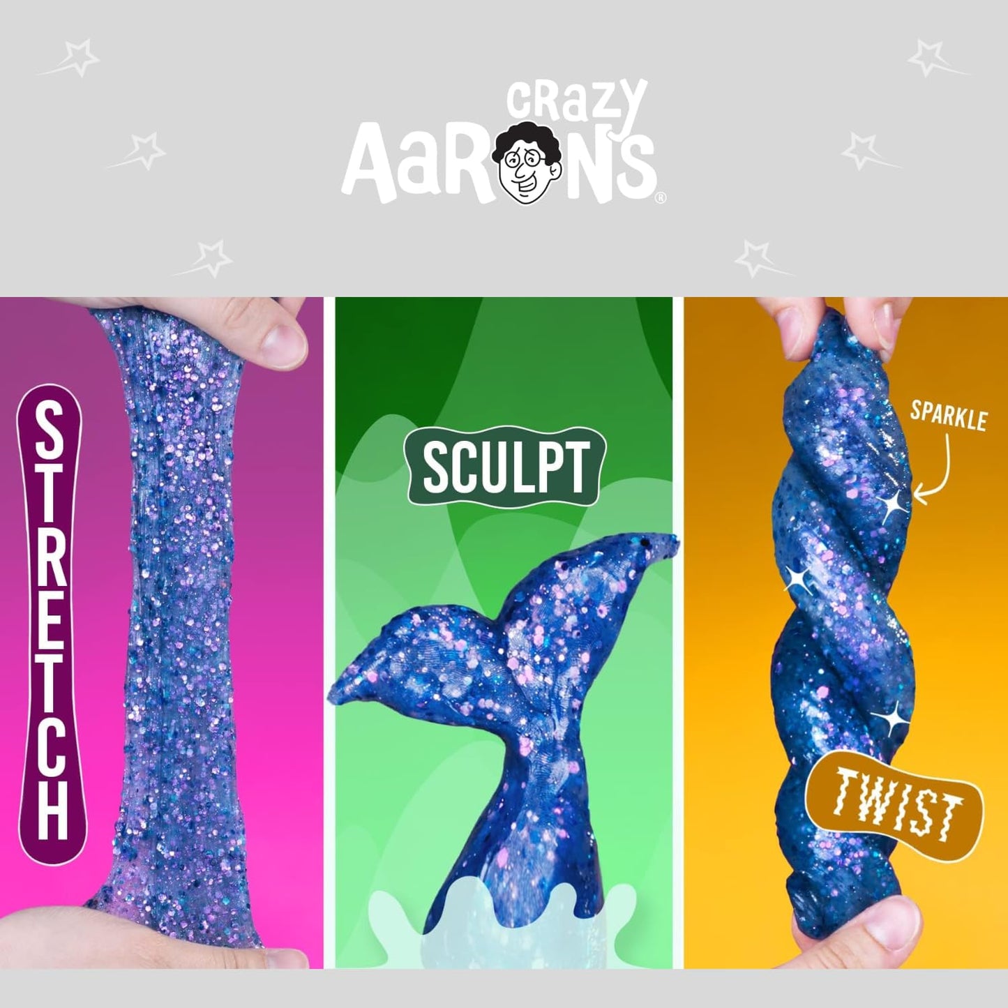 Crazy Aaron'S - Mermaid Tale - Color Changing Putty - Glowbright Collection - 4' Tin Thinking Putty - Never Dries Out