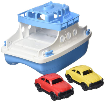 Green Toys Ferry Boat, Blue/White 4C - Pretend Play, Motor Skills, Kids Bath Toy Floating Vehicle. No Bpa, Phthalates, Pvc. Dishwasher Safe, Recycled Plastic, Made In Usa.