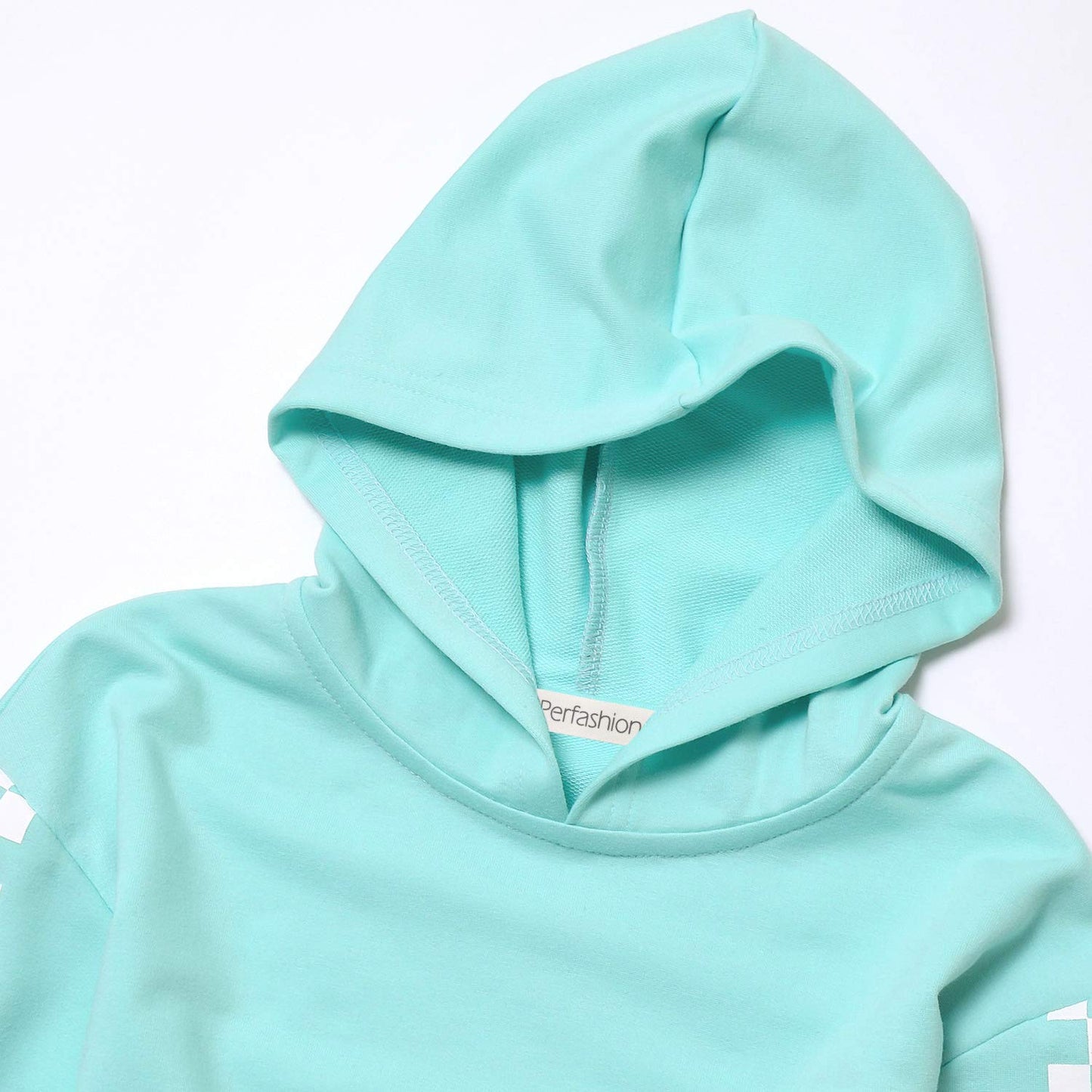 Perfashion Cropped Hoodie For Girls Sweatshirt Crop Top Plaid Long Sleeve Hoodie Mint 6T 7T