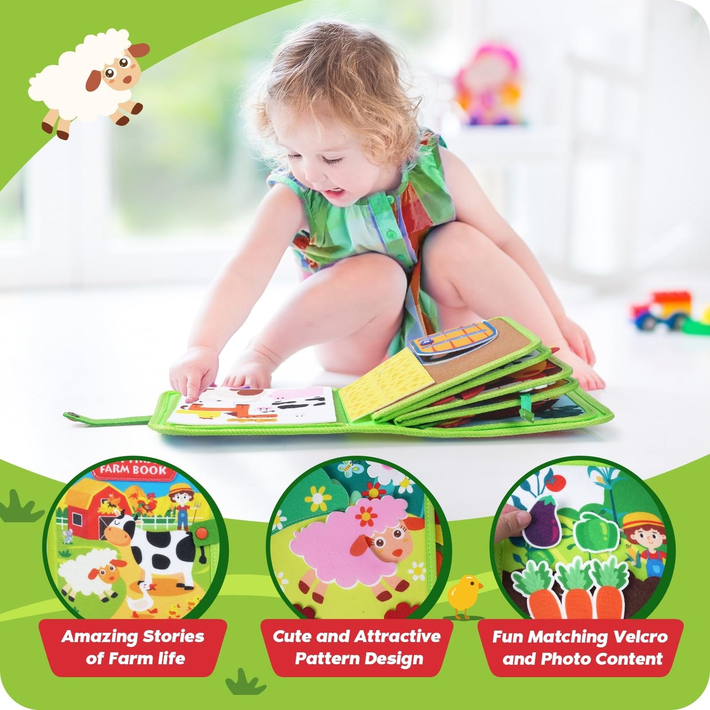 Inklab Toddler Busy Board Ages 3-5, Learning Toys For 4 Year Old, Sensory Toys For Kids With Autism, Preschool Learning Activiti