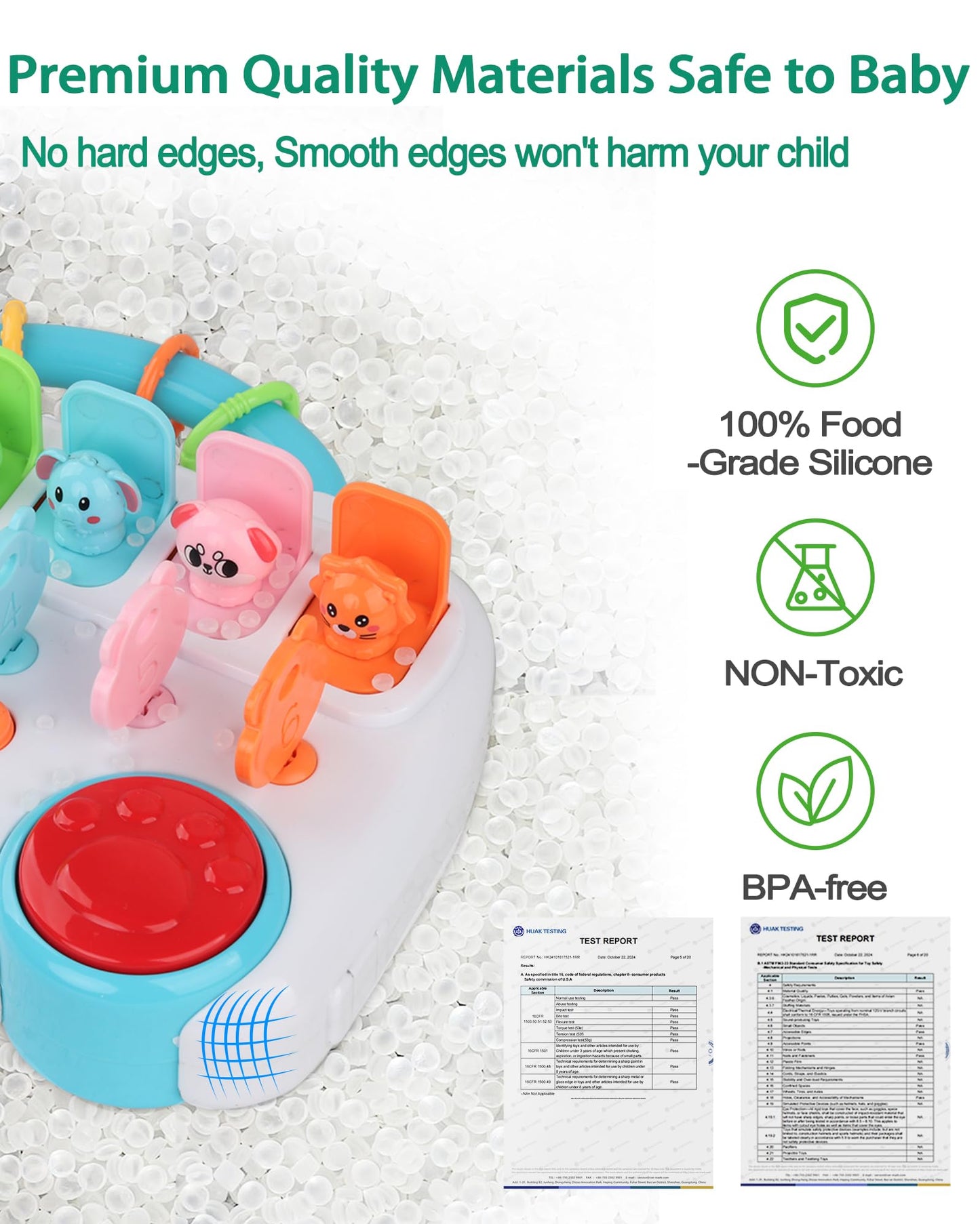 Interactive Pop Up Animal Toys, Cause And Effect Toys For 1 Year Old Boy Girl Birthday Gift, Baby Musical Toys With Music & Ligh