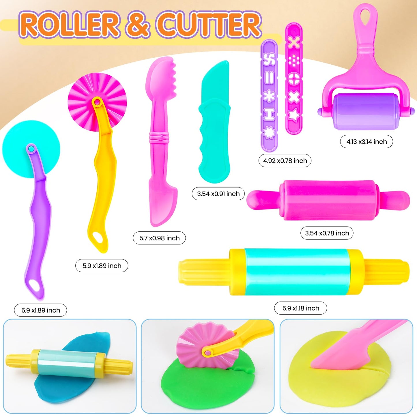 Dough Tool Sets For Kids Toddlers,Cute Dough Accessories With Rolling Pin Dough Mat Storage Box,Party Pack Dough Toys For Kids Age 3-5 4-8,Educational Toys Gift For Birthday Christmas Boys Girls