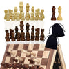 Baspoom Nature Wood Chess Pieces Set - 3.15” King Tournament Staunton Chessmen with Storage Bag, Magnetism Chess Piece