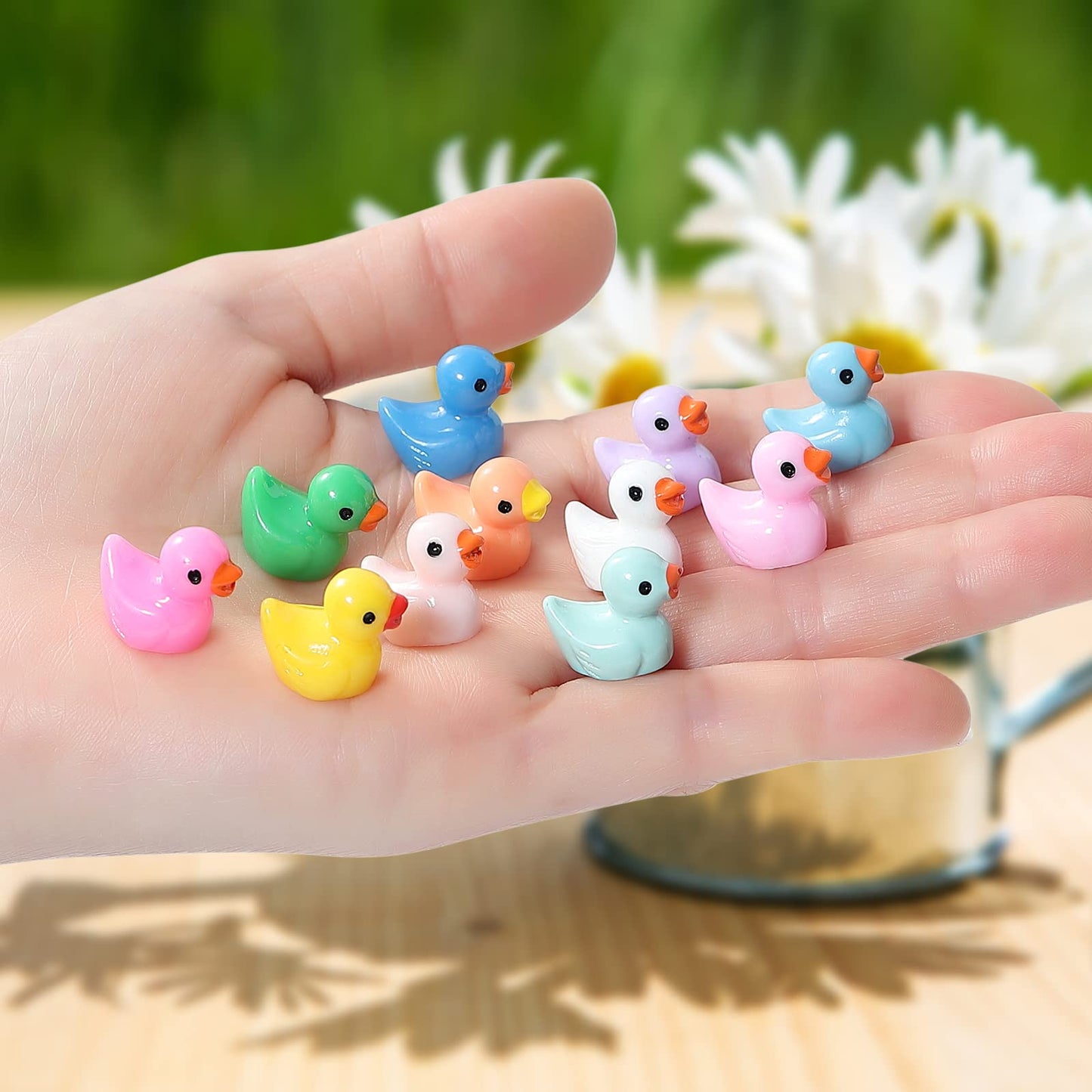 LOUHUA Mini Ducks 220 Pack - Tiny Duck Figurines for Dollhouse Decor, Garden, Aquarium, Party Toys, DIY Charms, Office Activities