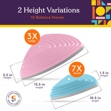 Special Supplies 10 Stepping Stones For Kids Indoor And Outdoor Balance Blocks Promote Coordination, Balance Strength Child Safe Rubber, Non-Slip Edging