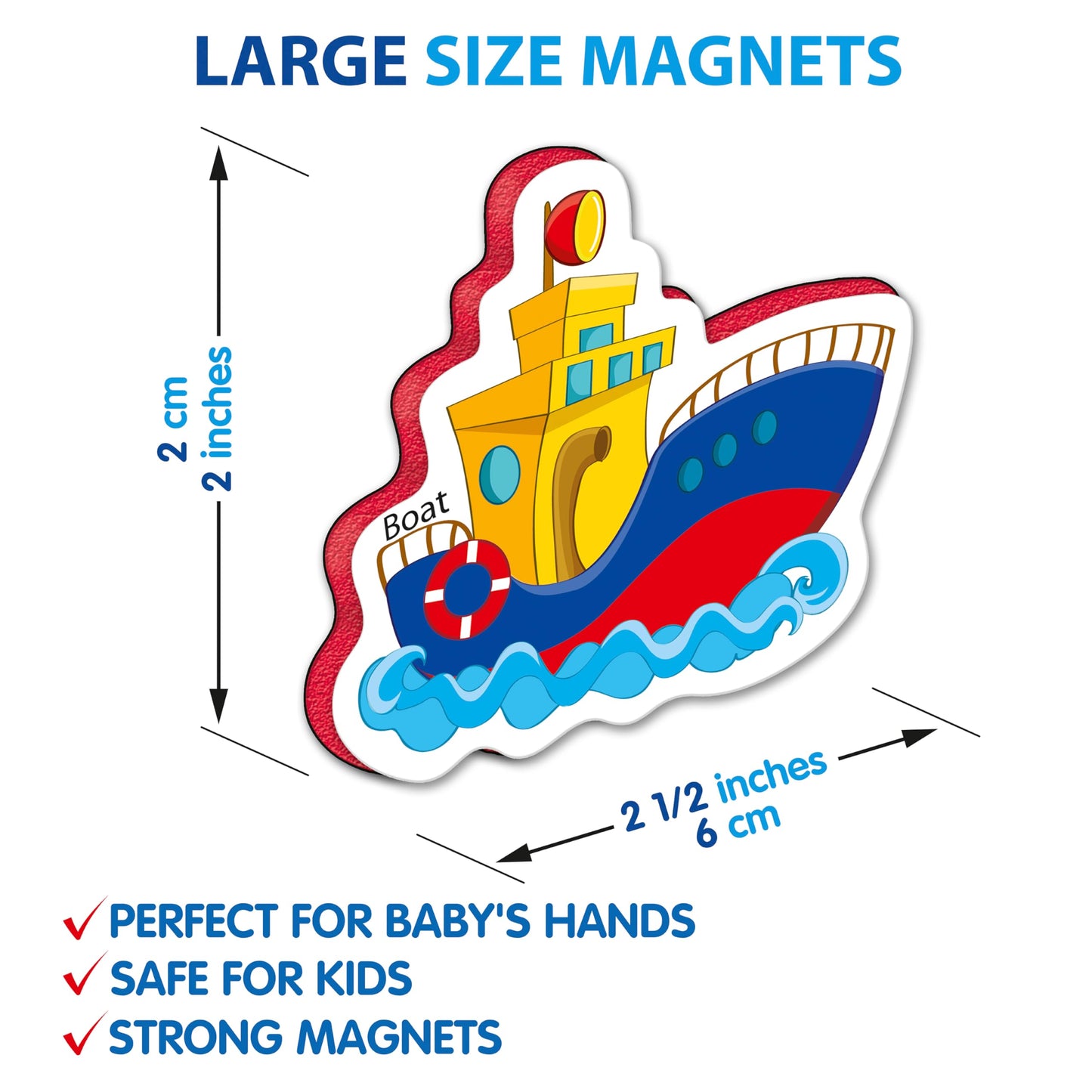 Little World 24 Foam Fridge Magnets for Toddlers - Child Safe, Chunky Size, Multi Color, Model RK93010-02